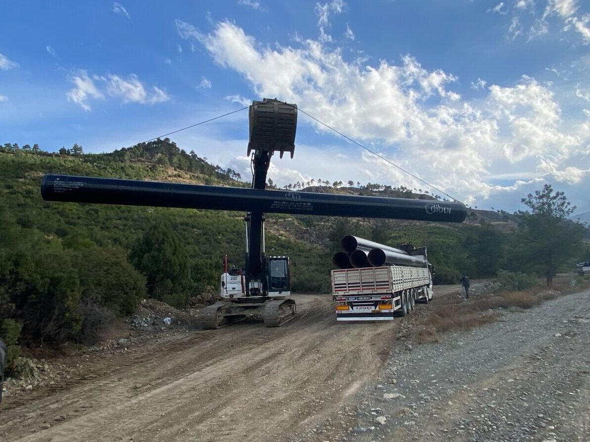 dibor spiral kaynaklı çelik boru döşeme (spiral welded steel pipe installation )